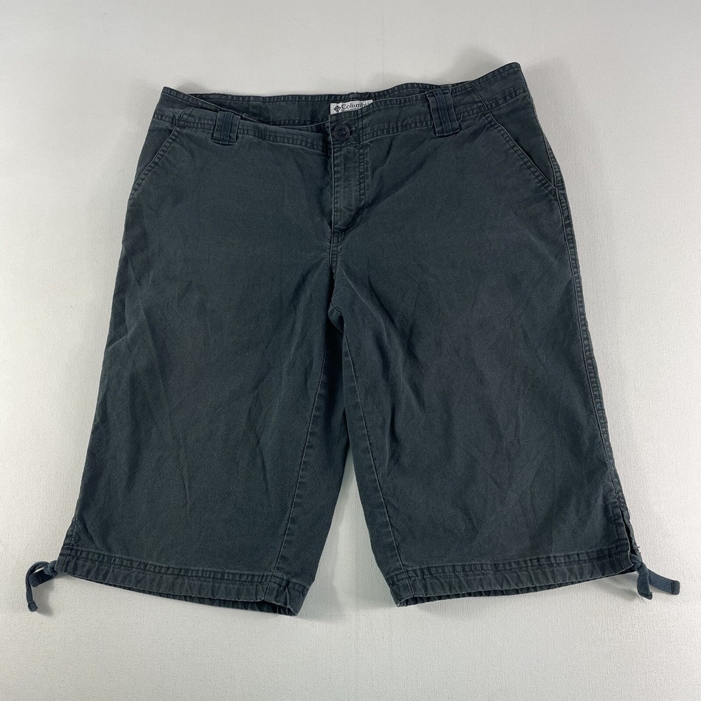 Columbia‎ Capri Pants Womens 12 Black 13" Inseam Hiking Shorts Cotton Ladies